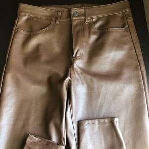 Brown leather pants